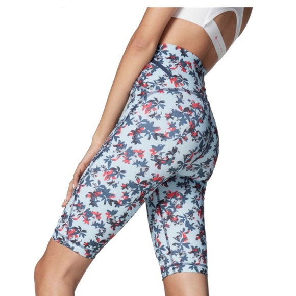 NWT Adidas x Stella McCartney Cycling Floral Shorts Blue/Multicolor Size L - Picture 11 of 11